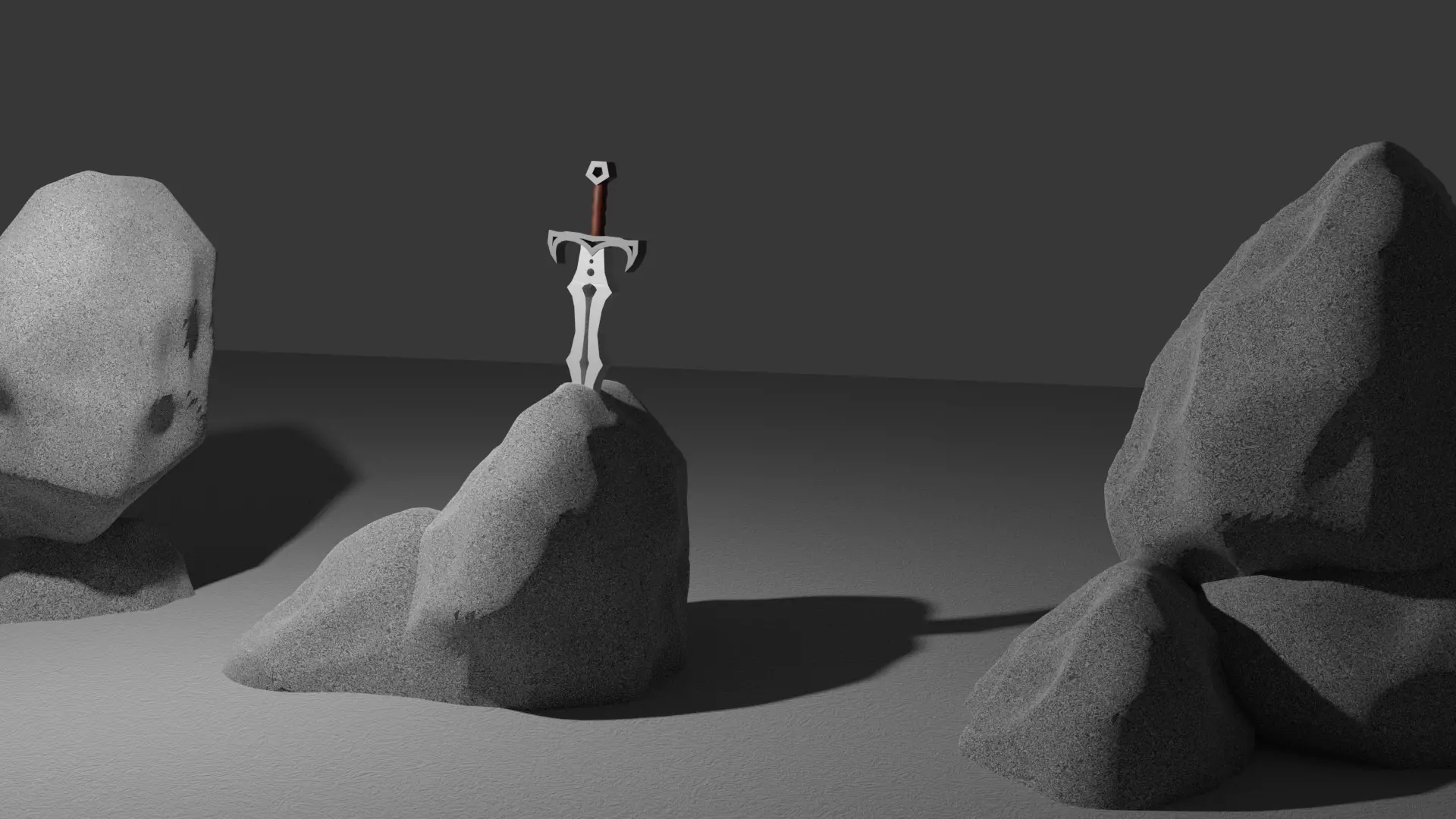 sword Low-poly 3D model_0