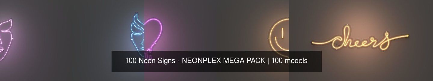 100 Neon Signs - NEONPLEX MEGA PACK 3D Model Collection_8