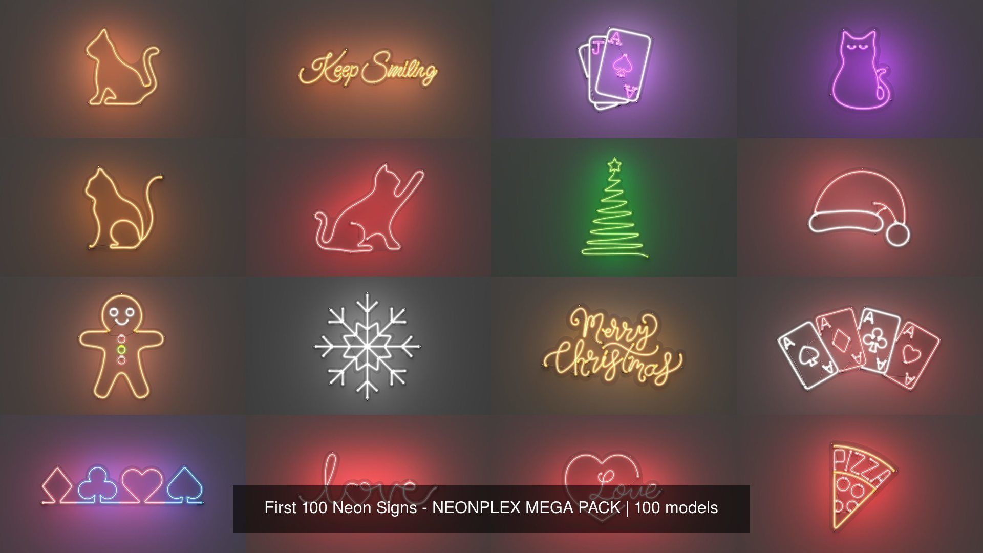100 Neon Signs - NEONPLEX MEGA PACK 3D Model Collection_16