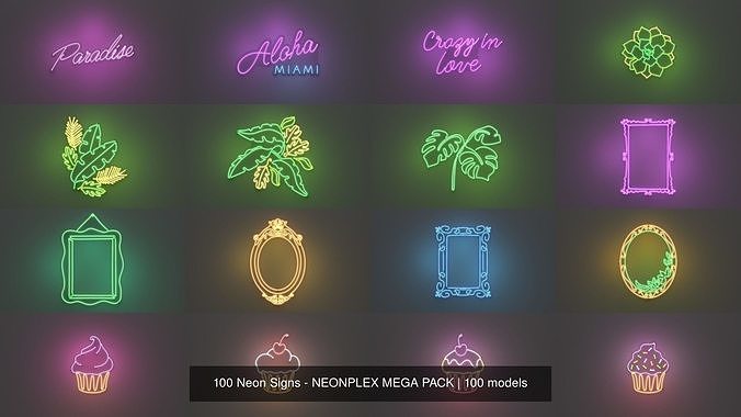 100 Neon Signs - NEONPLEX MEGA PACK 7