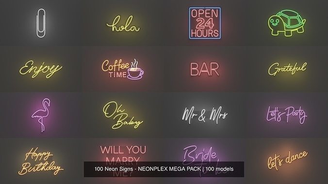100 Neon Signs - NEONPLEX MEGA PACK 5