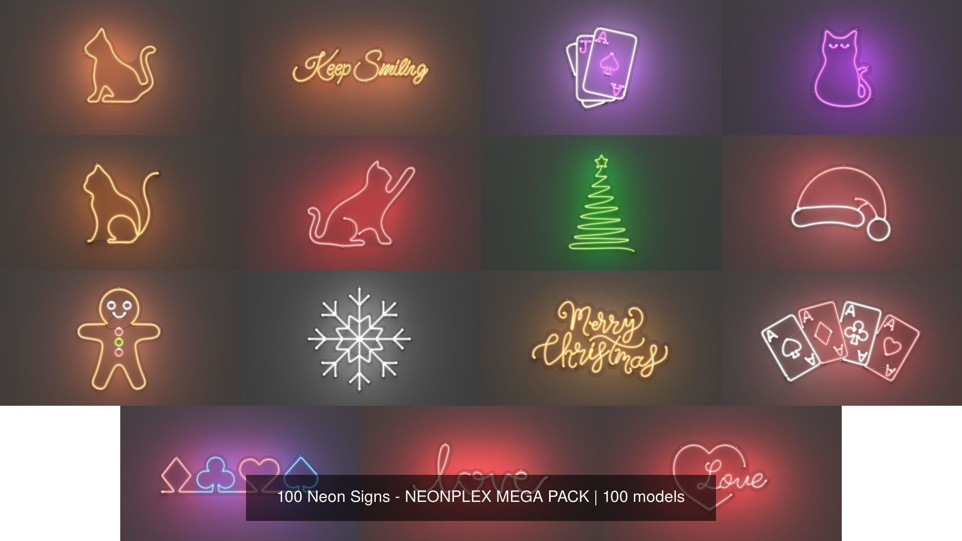 100 Neon Signs - NEONPLEX MEGA PACK 3D Model Collection_10