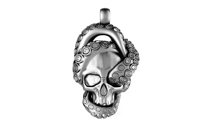 Skull with tentacles pendant