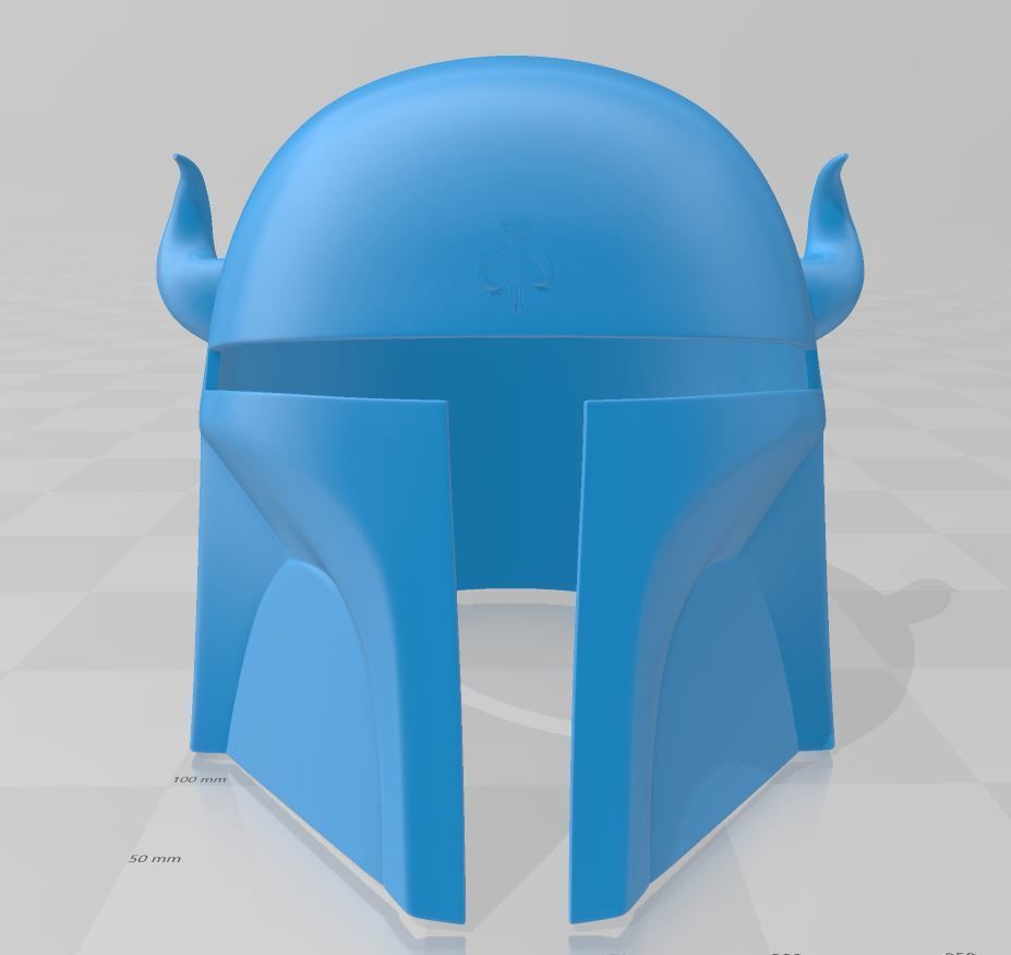 Horned Mandalorian Style Helmet 3D print model_1