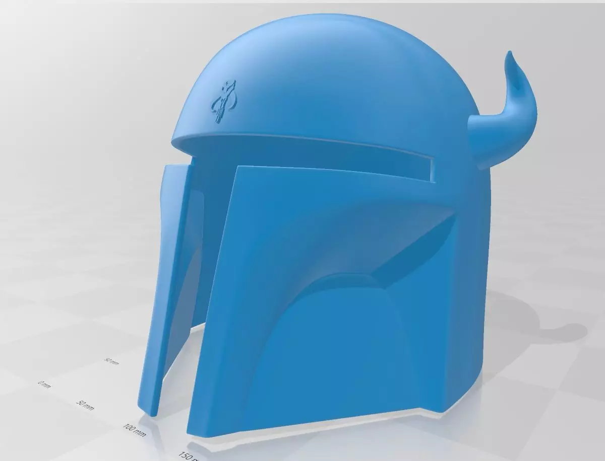 Horned Mandalorian Style Helmet 3D print model_0