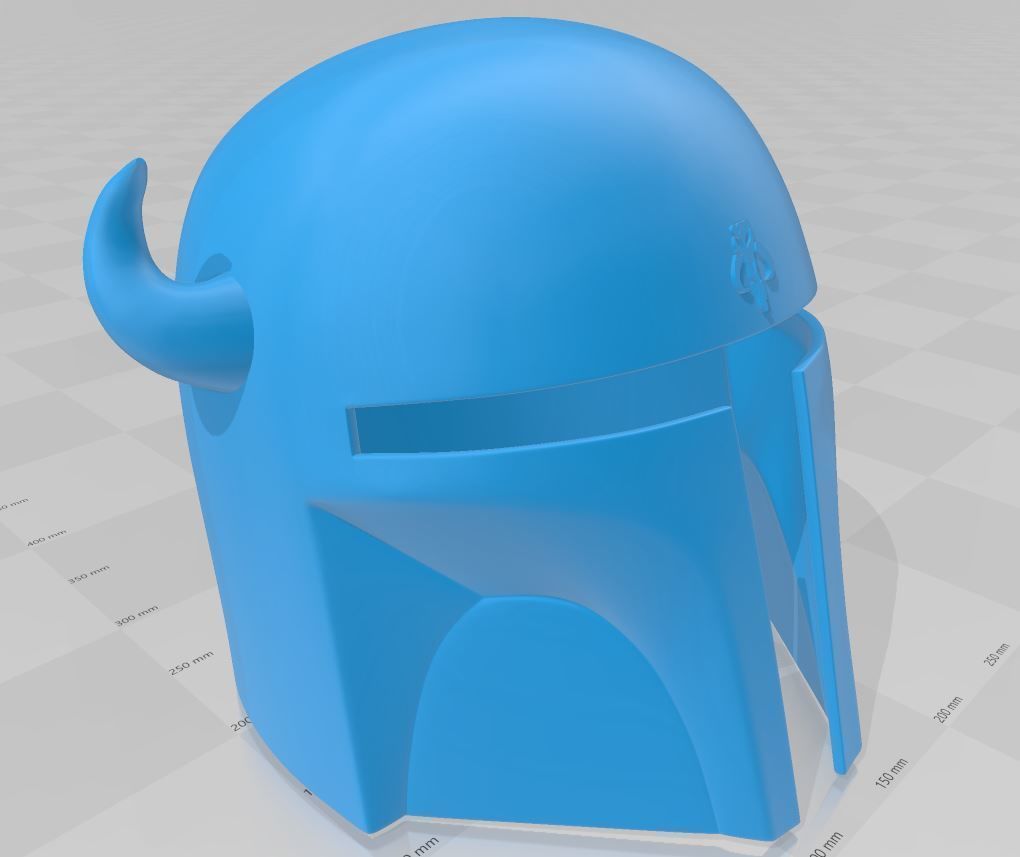 Horned Mandalorian Style Helmet 3D print model_3