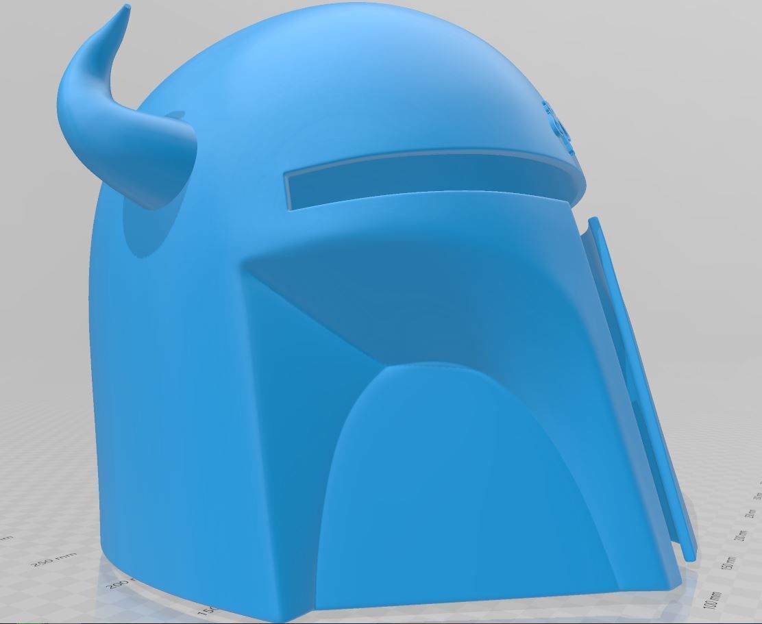 Horned Mandalorian Style Helmet 3D print model_2