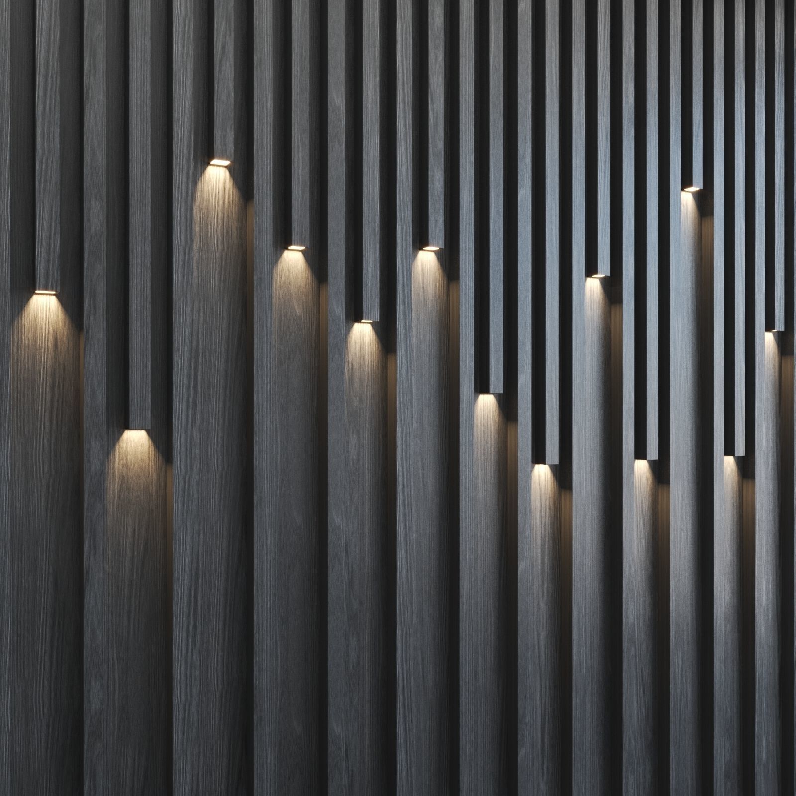 Fluted Panel 3D with lighting 3D model_2