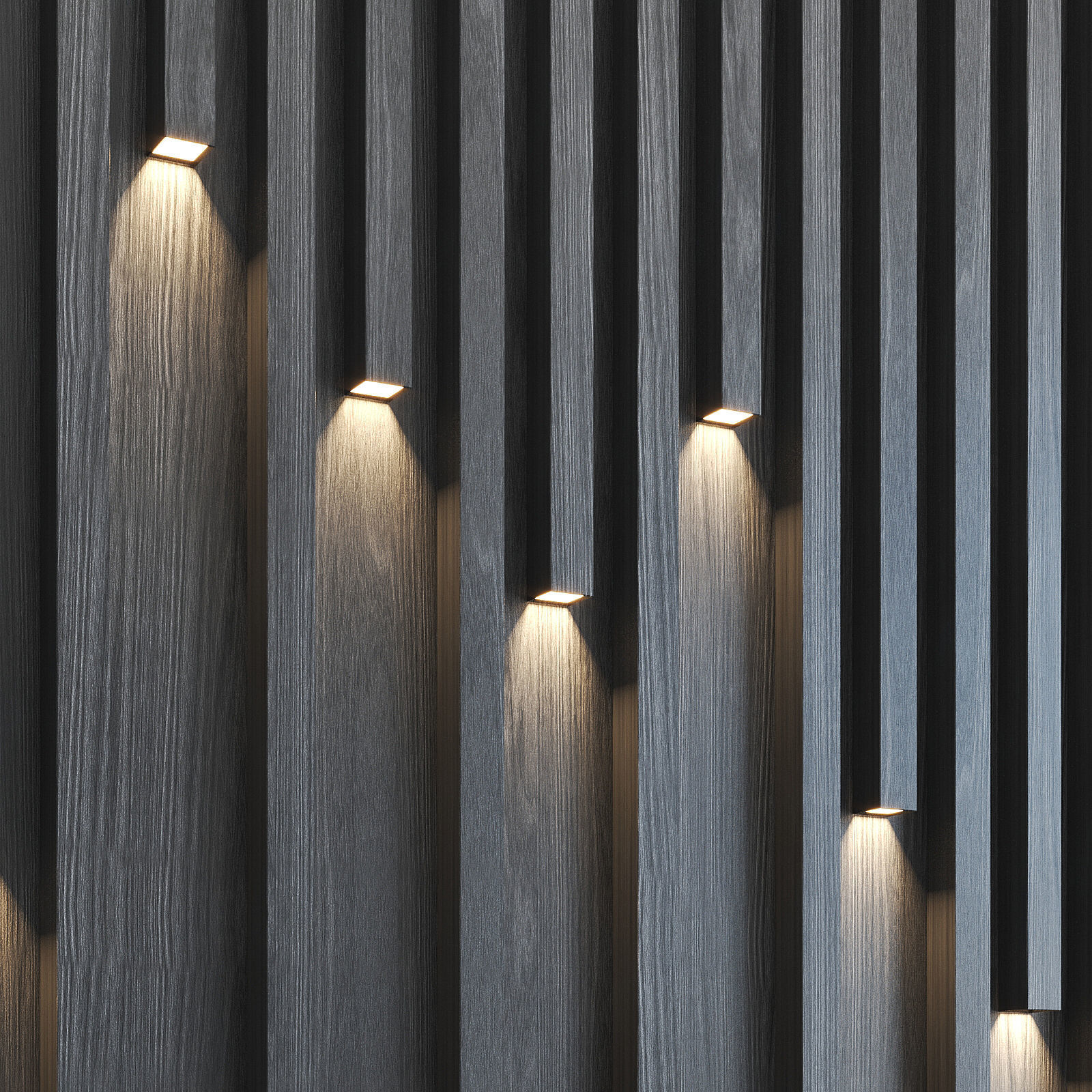 Fluted Panel 3D with lighting 3D model_4