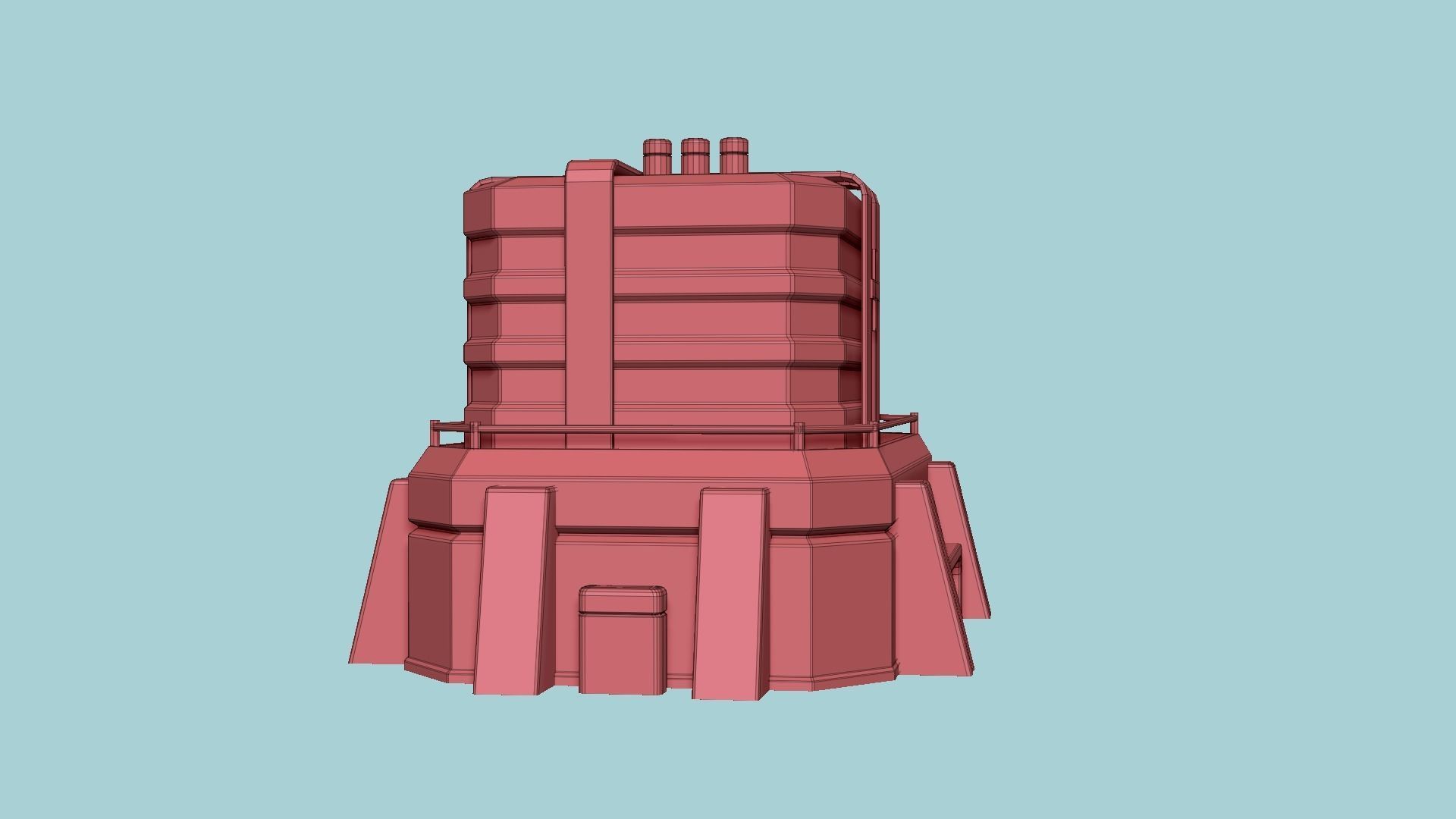 SciFi Hospital A08 Metallic - Sci Fi Exterior Design Low-poly 3D model_19