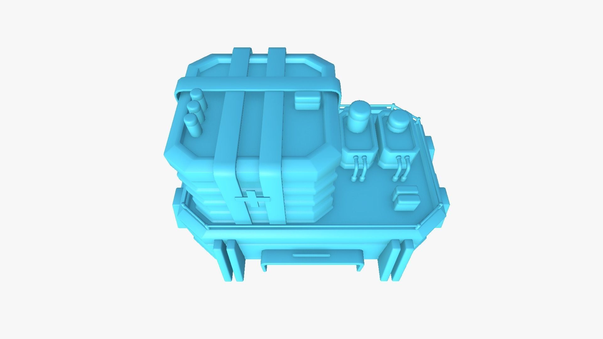 SciFi Hospital A08 Metallic - Sci Fi Exterior Design Low-poly 3D model_11