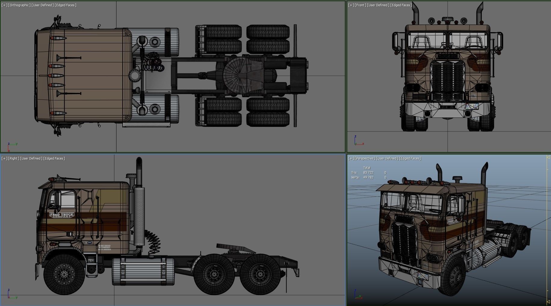Freightliner FLT 1980 Low-poly 3D model_34