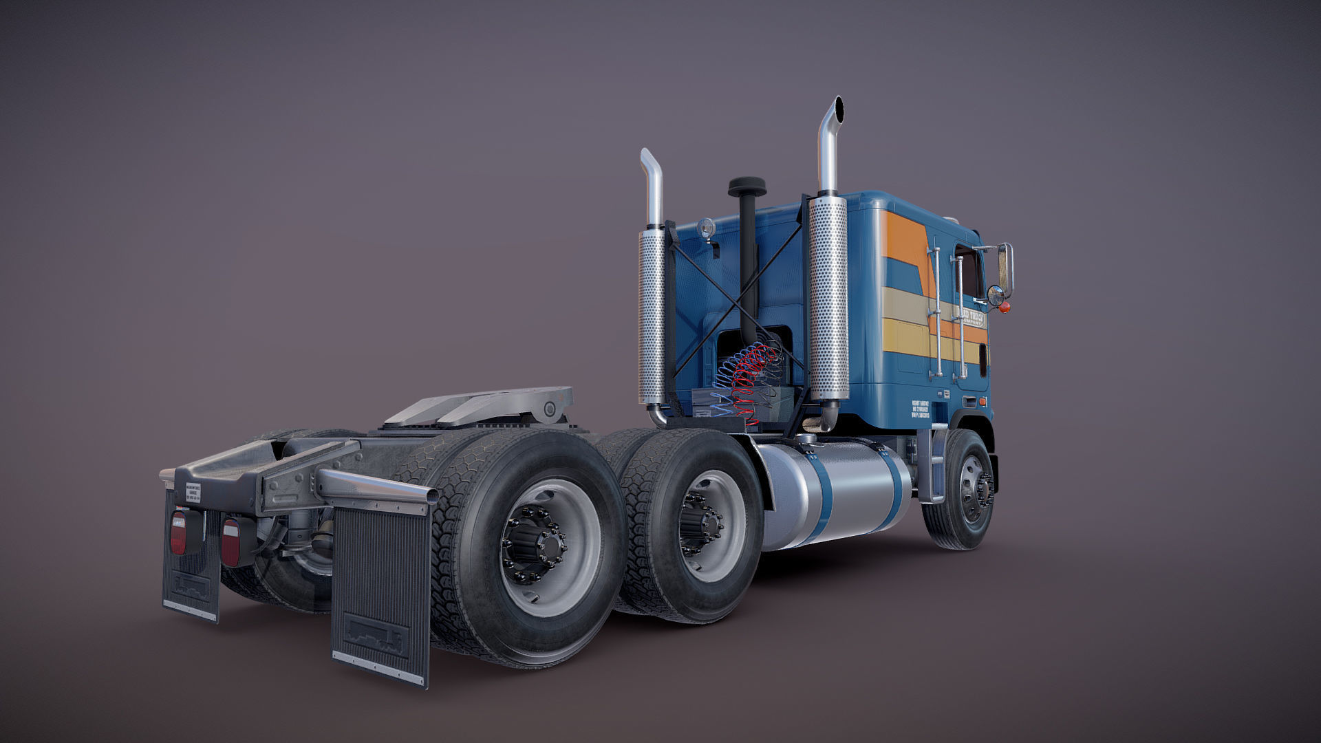 Freightliner FLT 1980 Low-poly 3D model_16