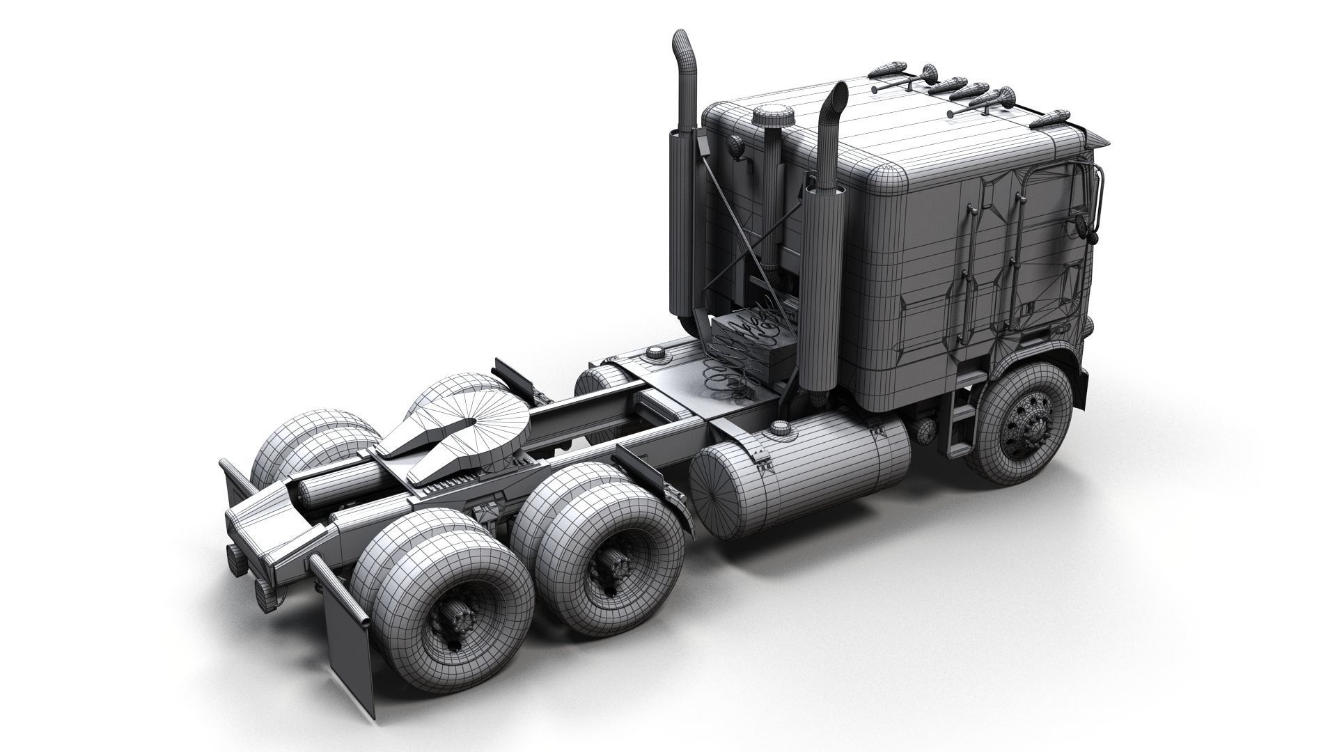 Freightliner FLT 1980 Low-poly 3D model_13