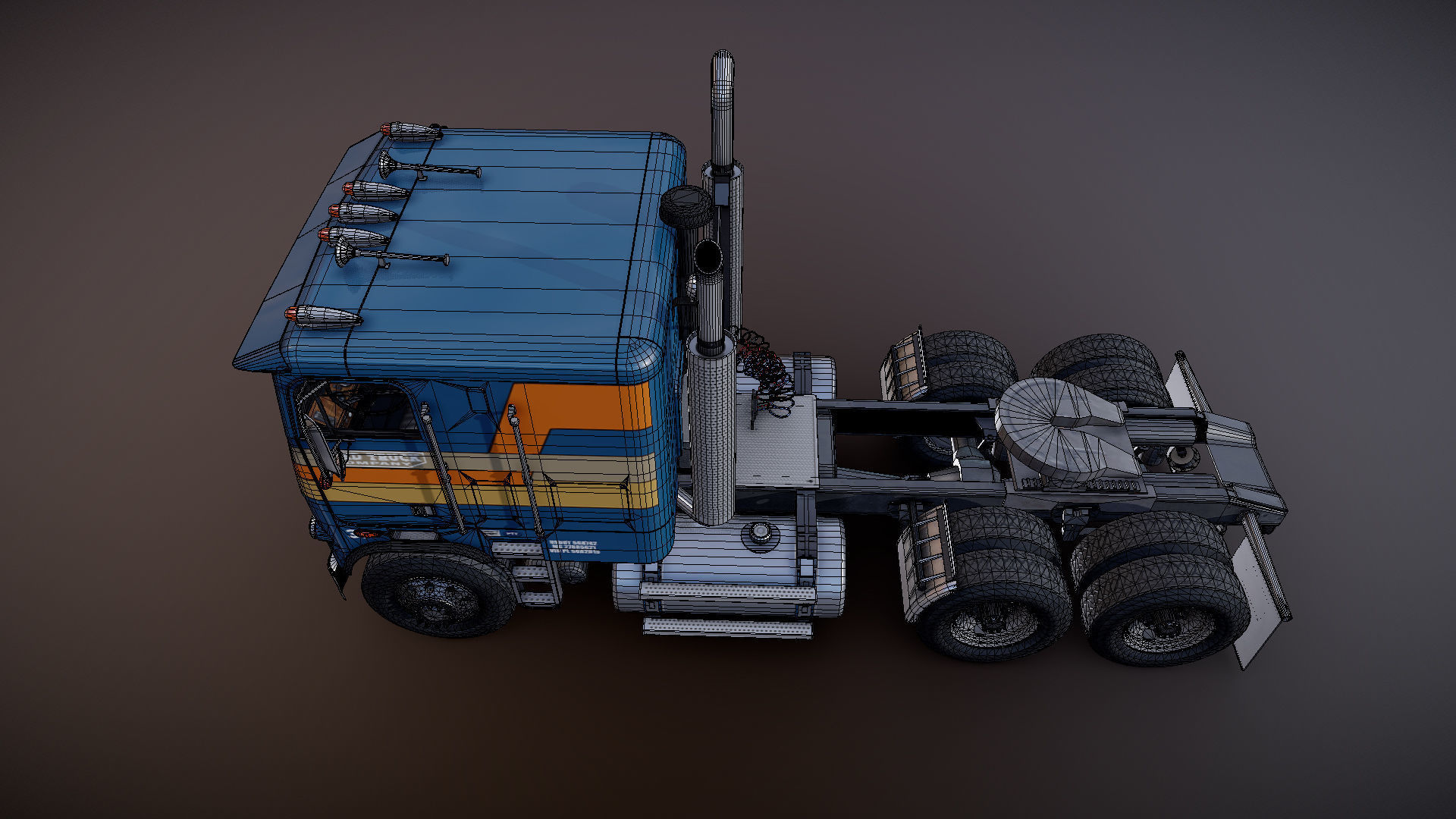 Freightliner FLT 1980 Low-poly 3D model_24