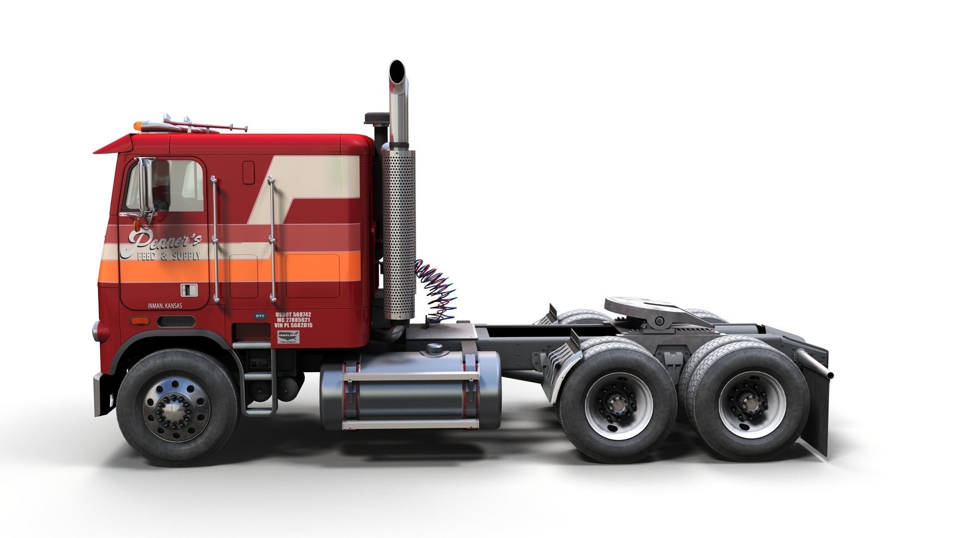 Freightliner FLT 1980 Low-poly 3D model_5