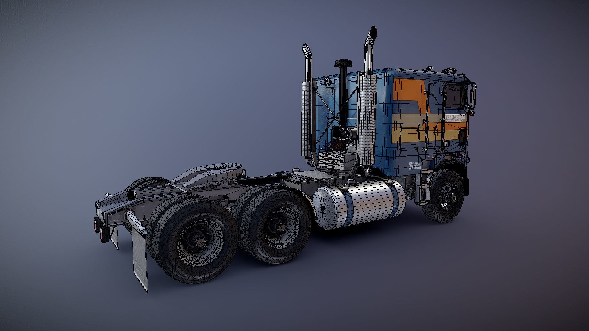 Freightliner FLT 1980 Low-poly 3D model_26