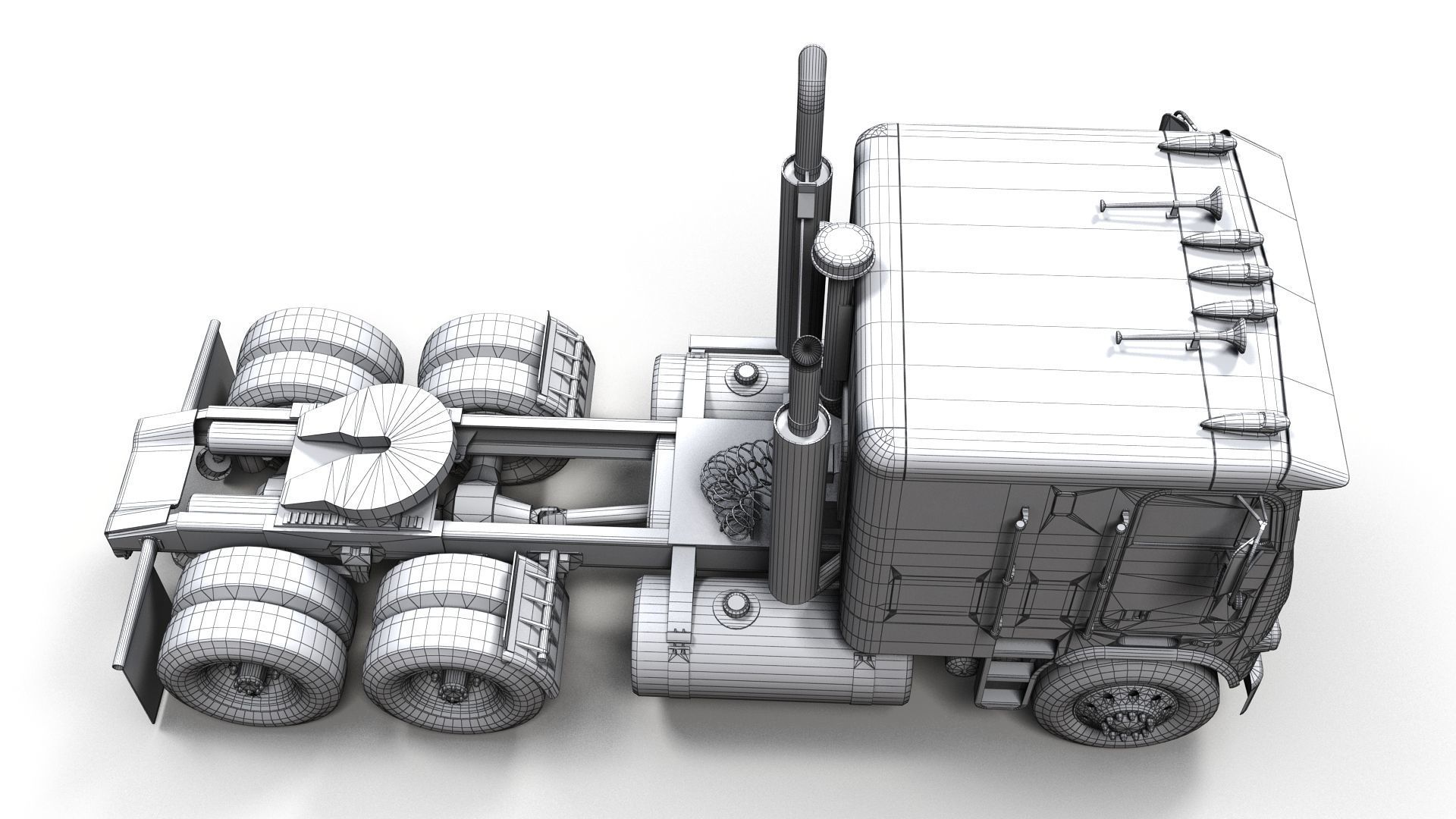 Freightliner FLT 1980 Low-poly 3D model_14