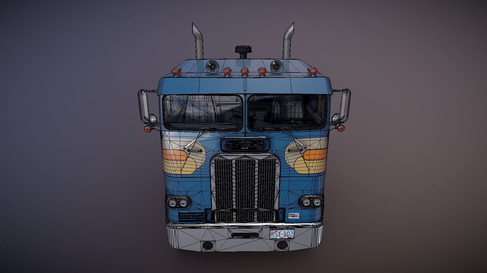 Freightliner FLT 1980 Low-poly 3D model_28