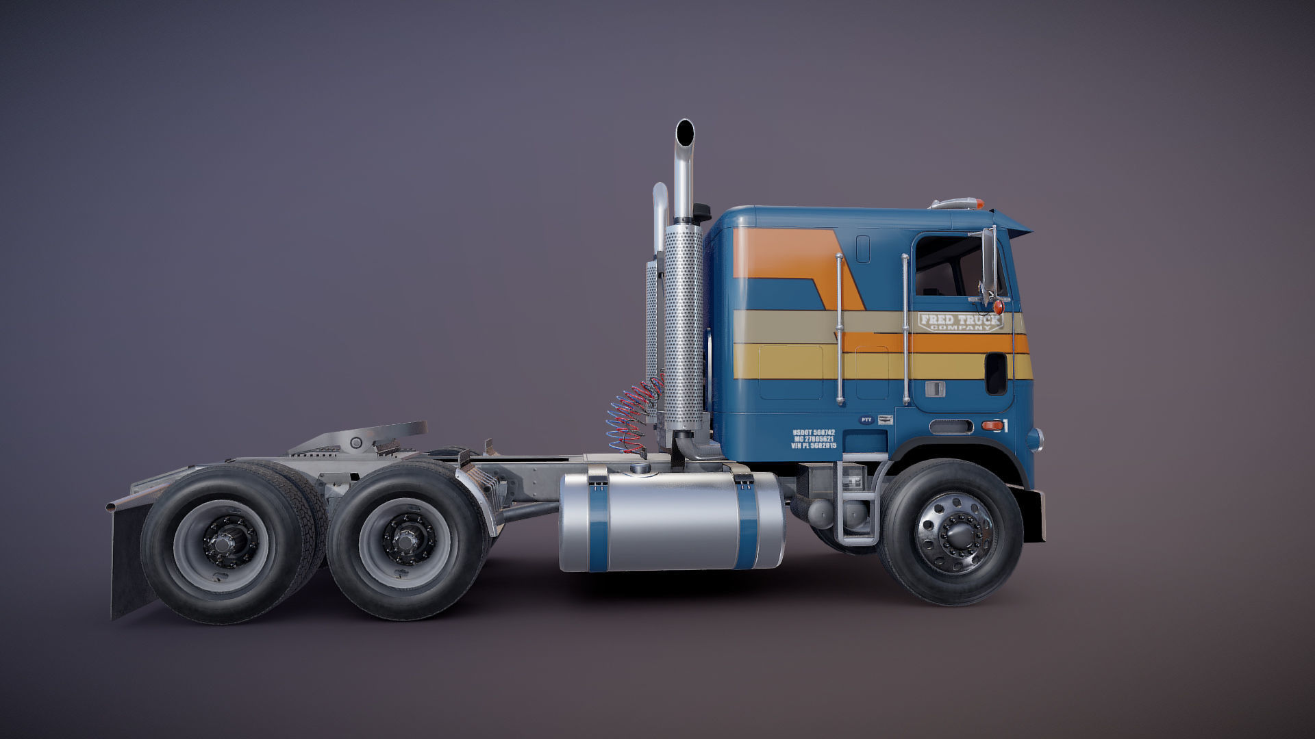 Freightliner FLT 1980 Low-poly 3D model_23