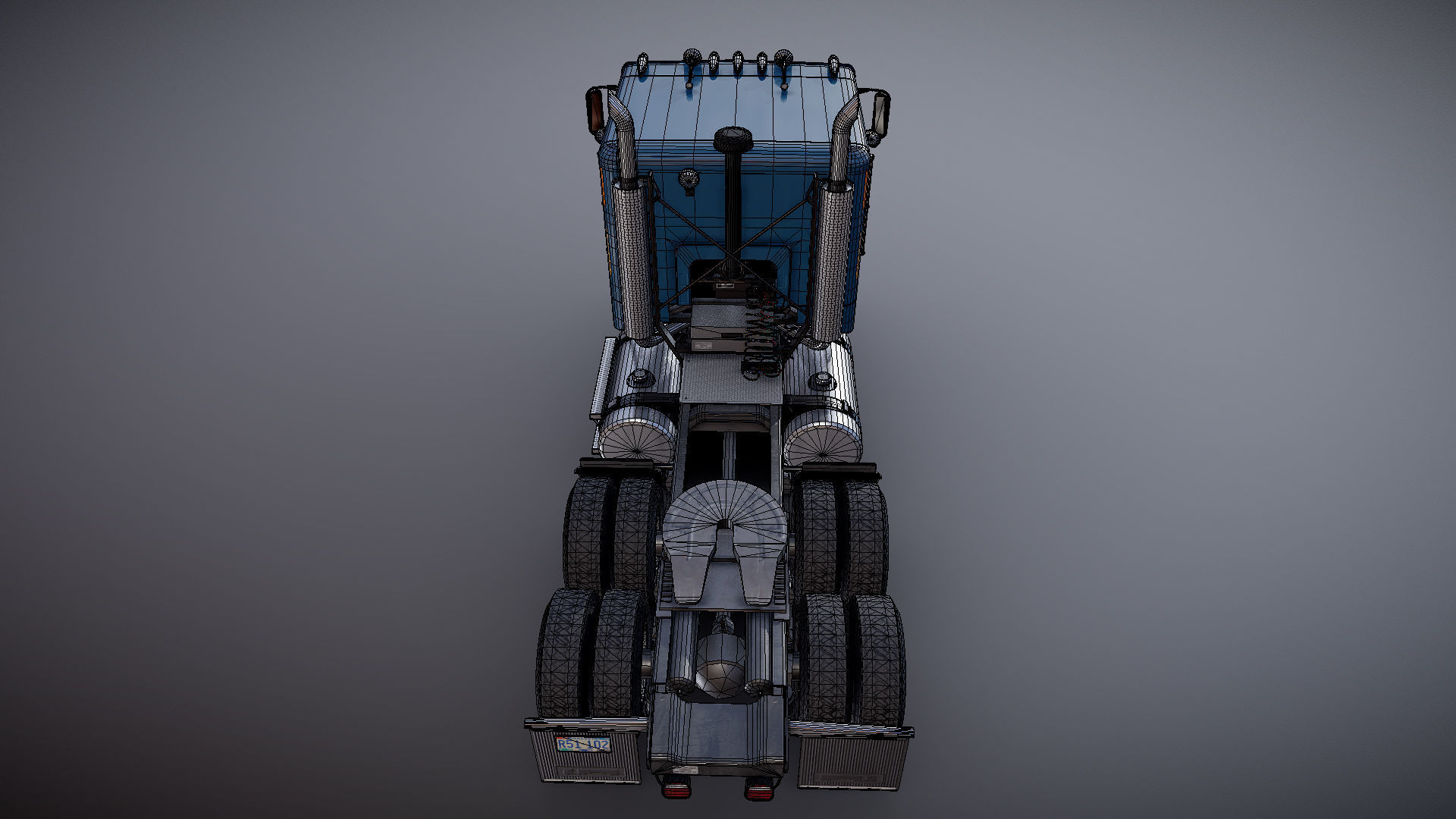 Freightliner FLT 1980 Low-poly 3D model_27