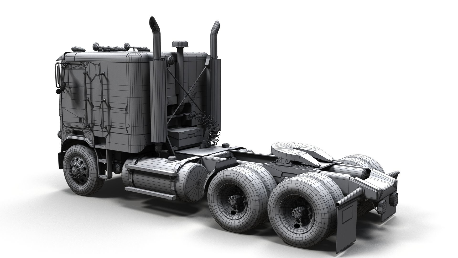 Freightliner FLT 1980 Low-poly 3D model_11