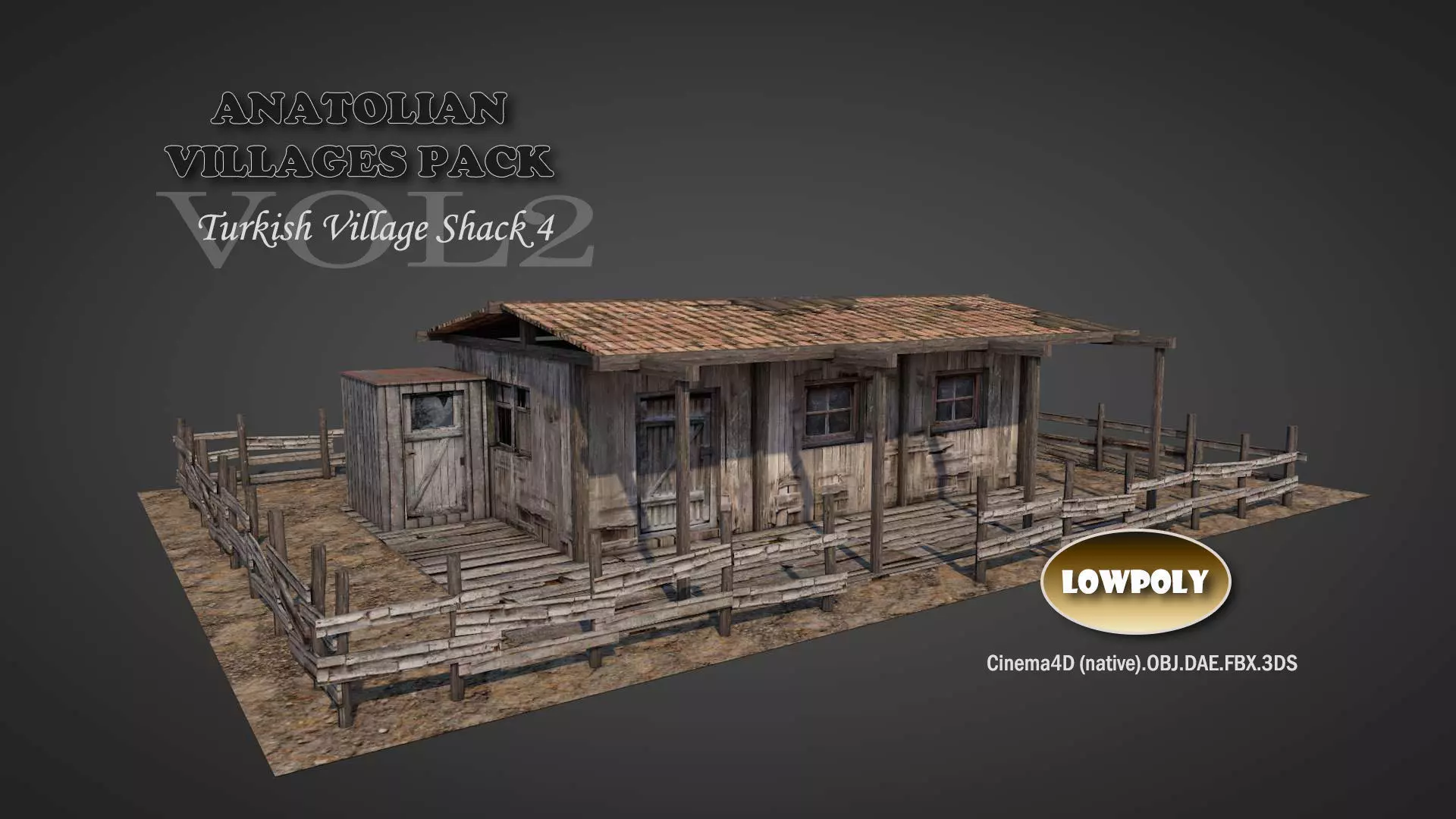 Anatolian Village Shack 4 Low-poly 3D model_0