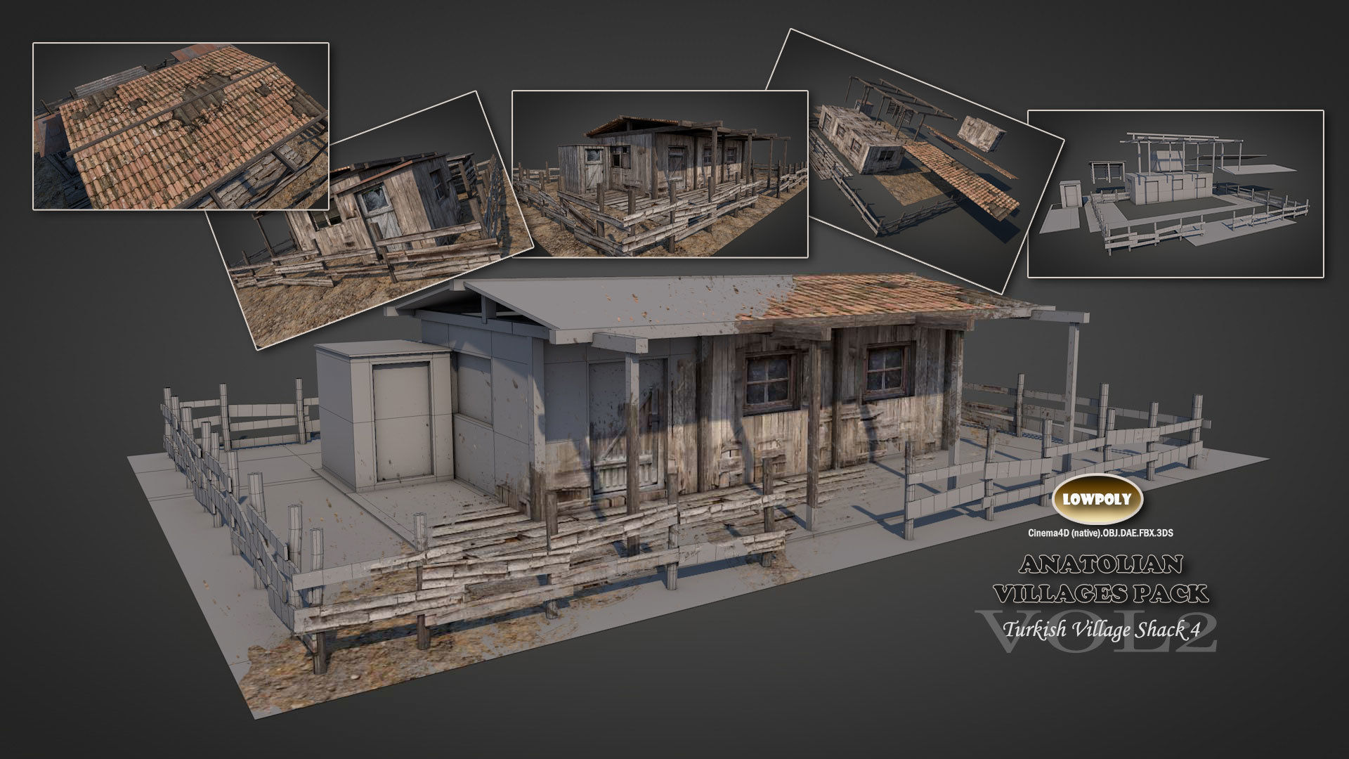 Anatolian Village Shack 4 Low-poly 3D model_1