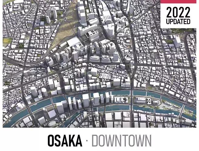 Osaka Low-poly 3D model
