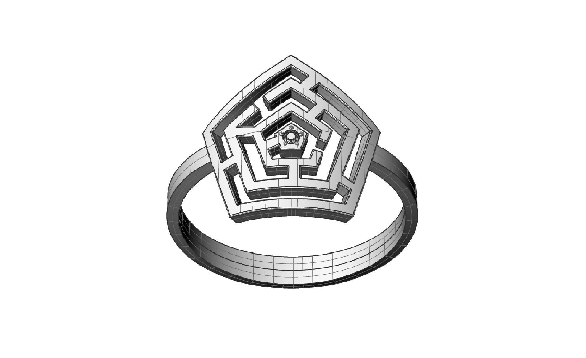 Ring maze for CNC or 3D print model 3D print model_4