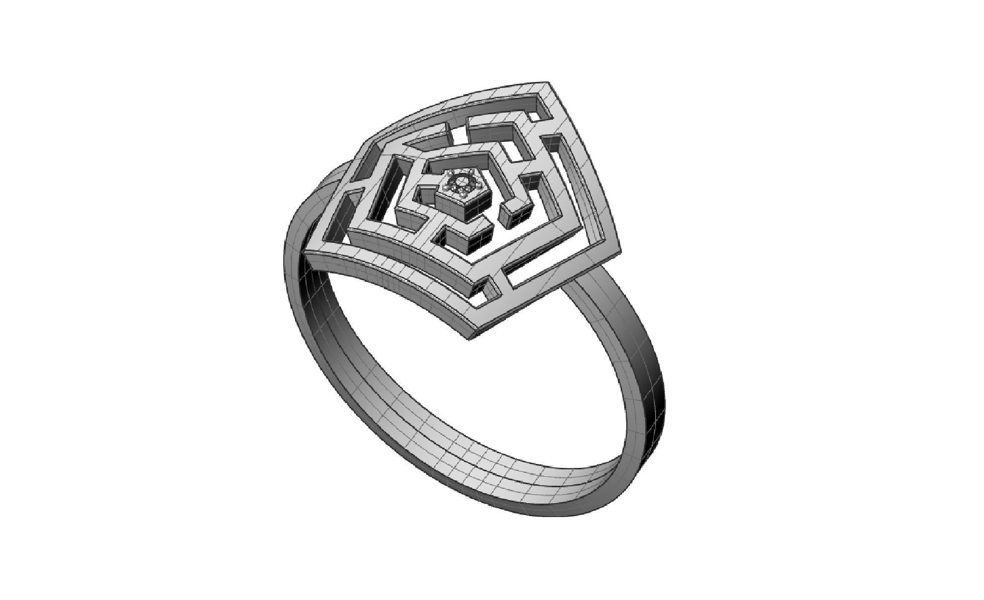 Ring maze for CNC or 3D print model 3D print model_5