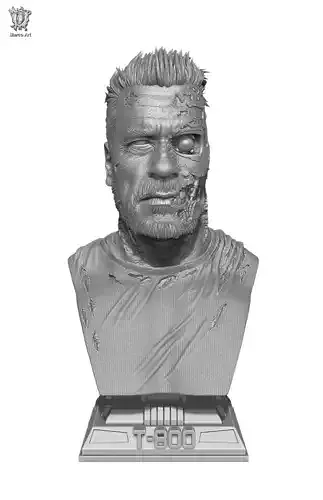 T800 Bust stl file 3D print model