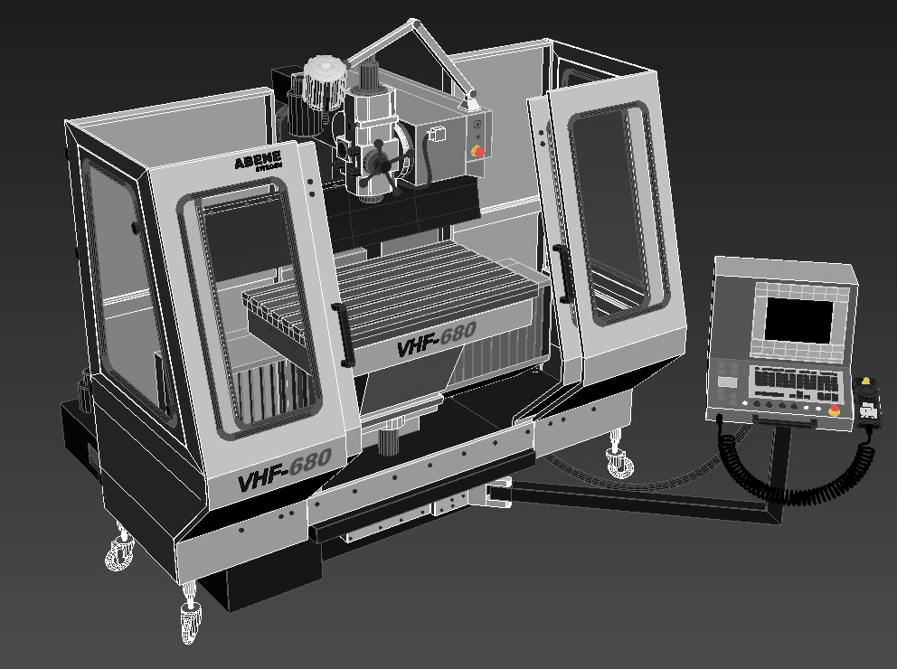 Milling machine VHF-680 3D model_4