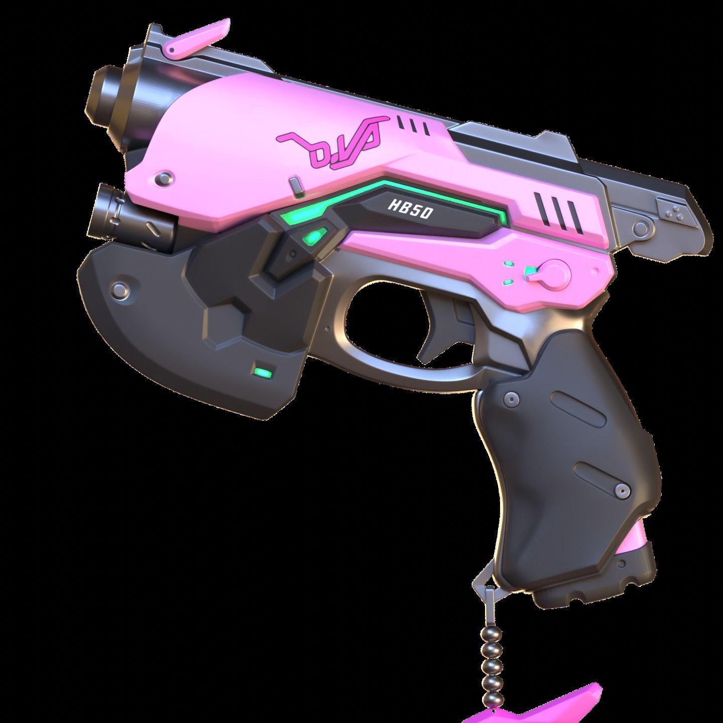 Overwatch DVA Light Gun Prop 3D Model 3D print model_1