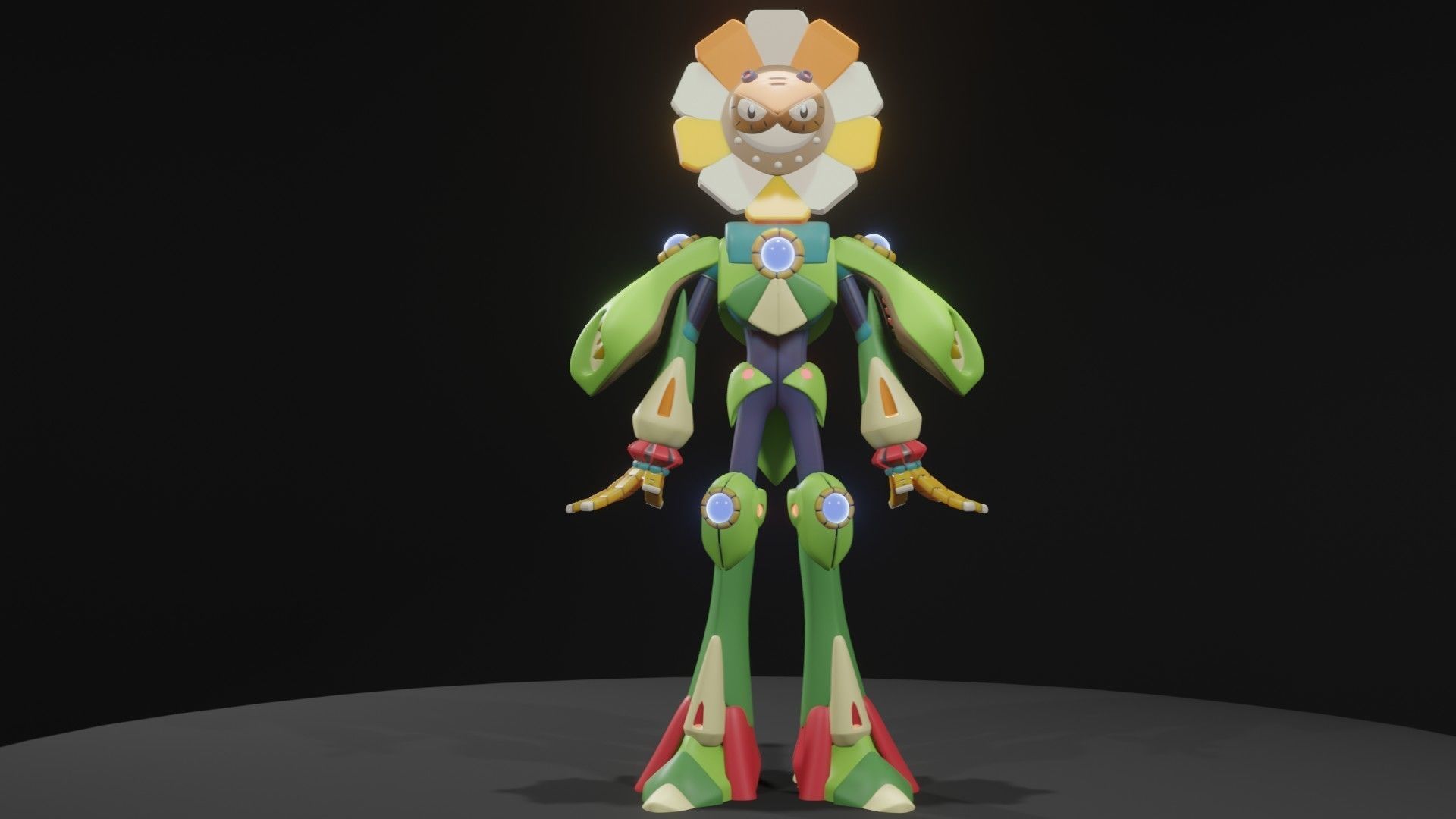 Optic Sunflower 3D model_2