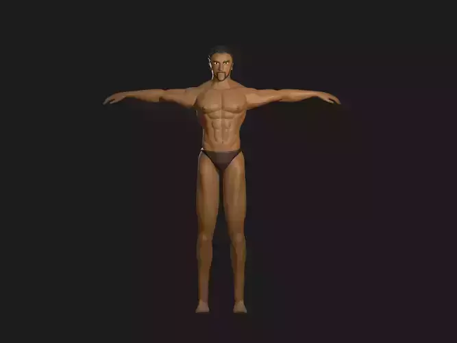 man body with underwear 3D print model