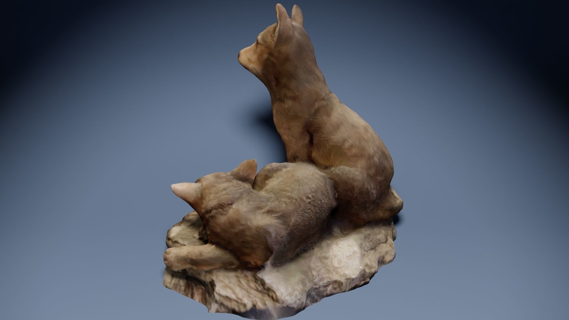 Big Wolf and Wolf Puppy figure collection Low-poly 3D model_16