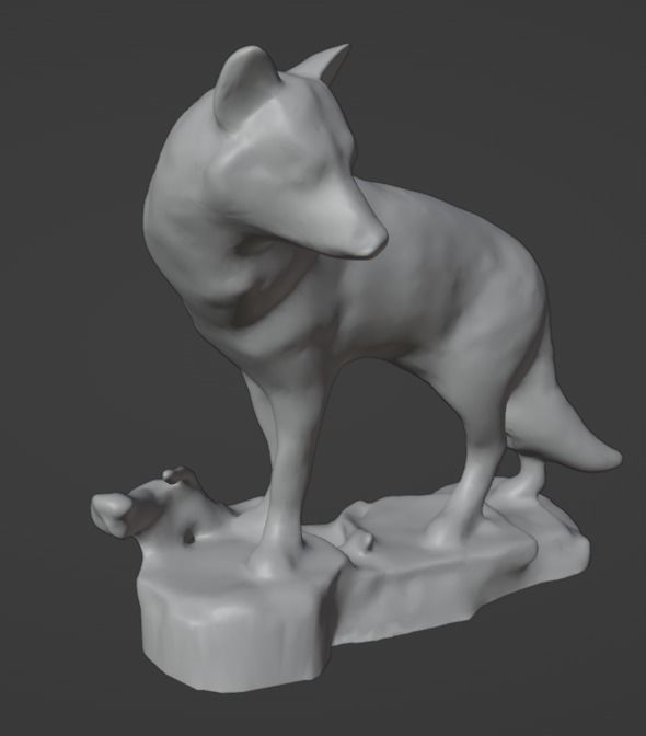 Big Wolf and Wolf Puppy figure collection Low-poly 3D model_25