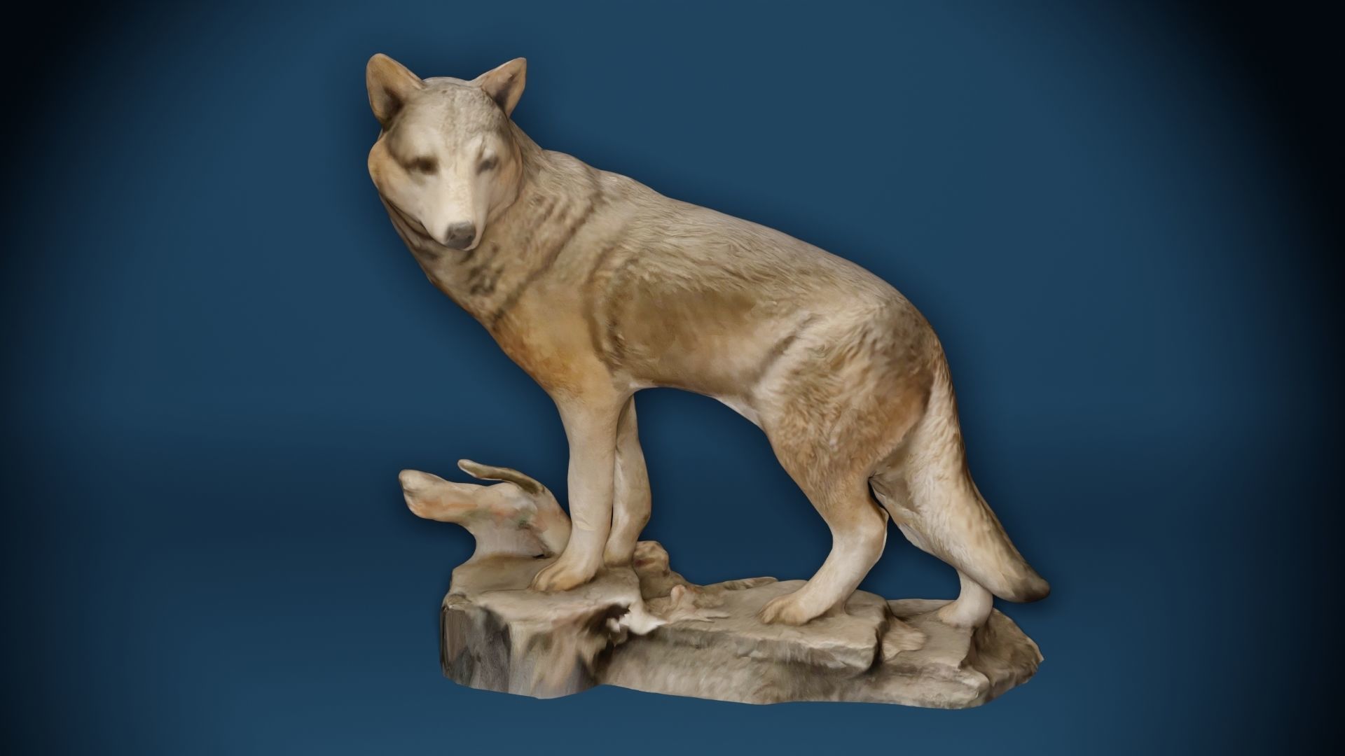 Big Wolf and Wolf Puppy figure collection Low-poly 3D model_4