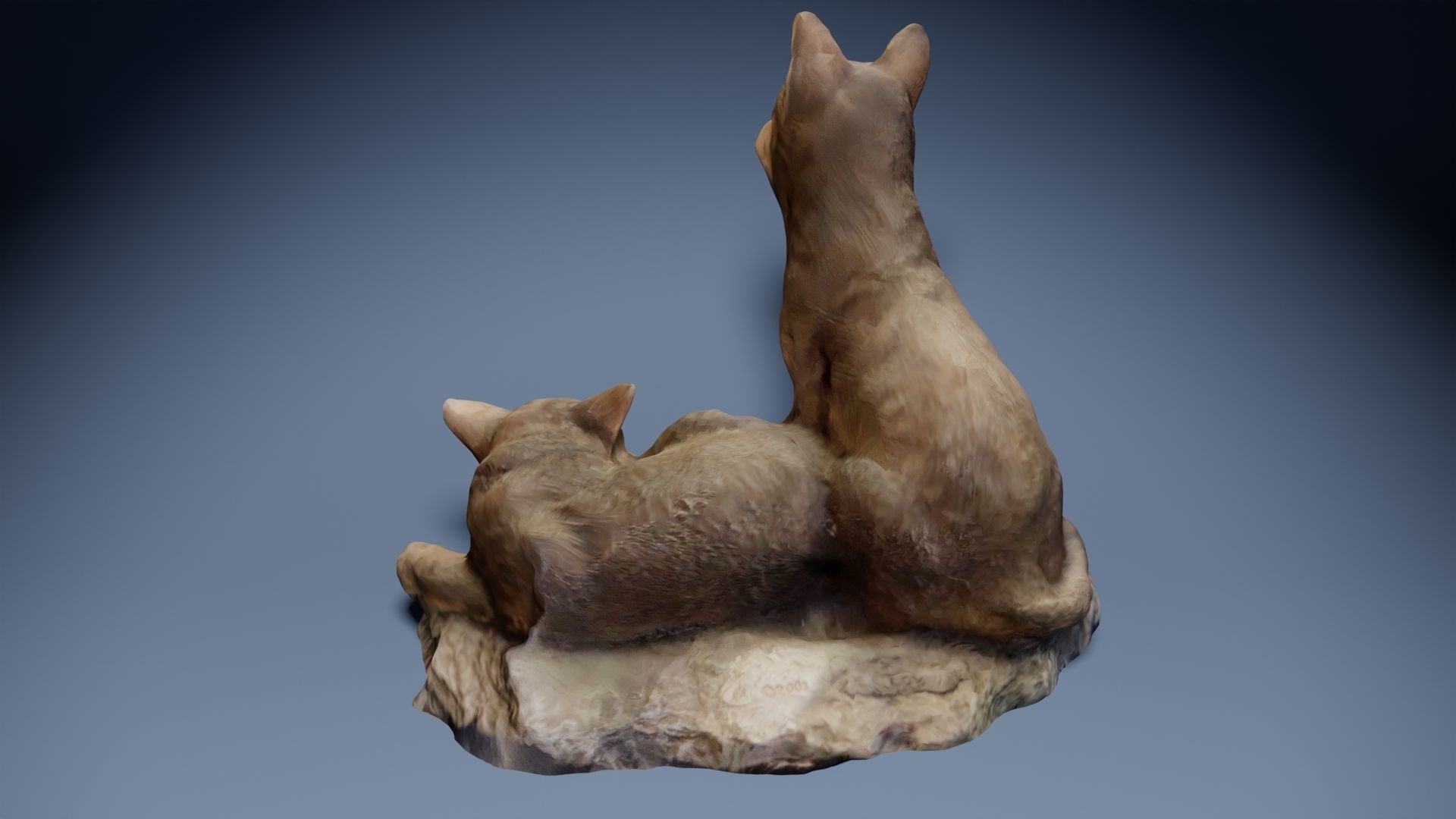 Big Wolf and Wolf Puppy figure collection Low-poly 3D model_17