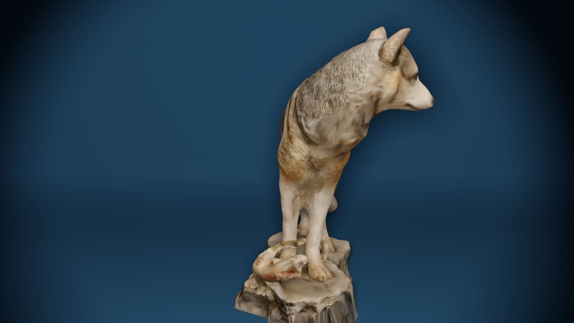 Big Wolf and Wolf Puppy figure collection Low-poly 3D model_11