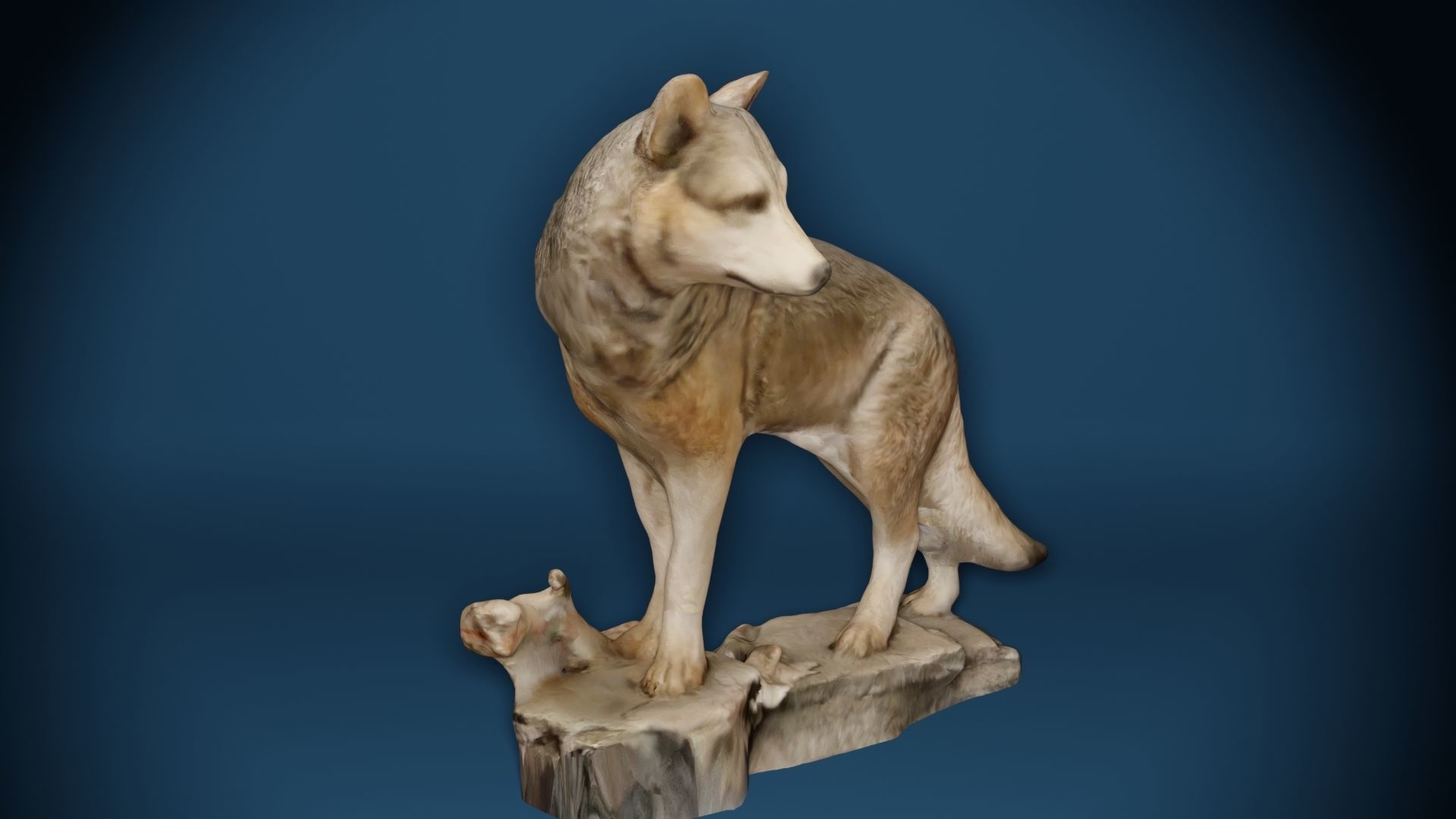 Big Wolf and Wolf Puppy figure collection Low-poly 3D model_12