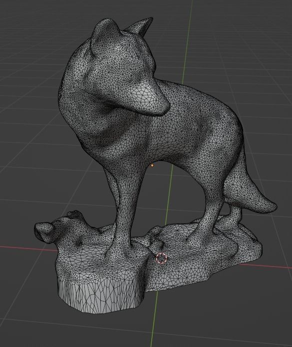 Big Wolf and Wolf Puppy figure collection Low-poly 3D model_26