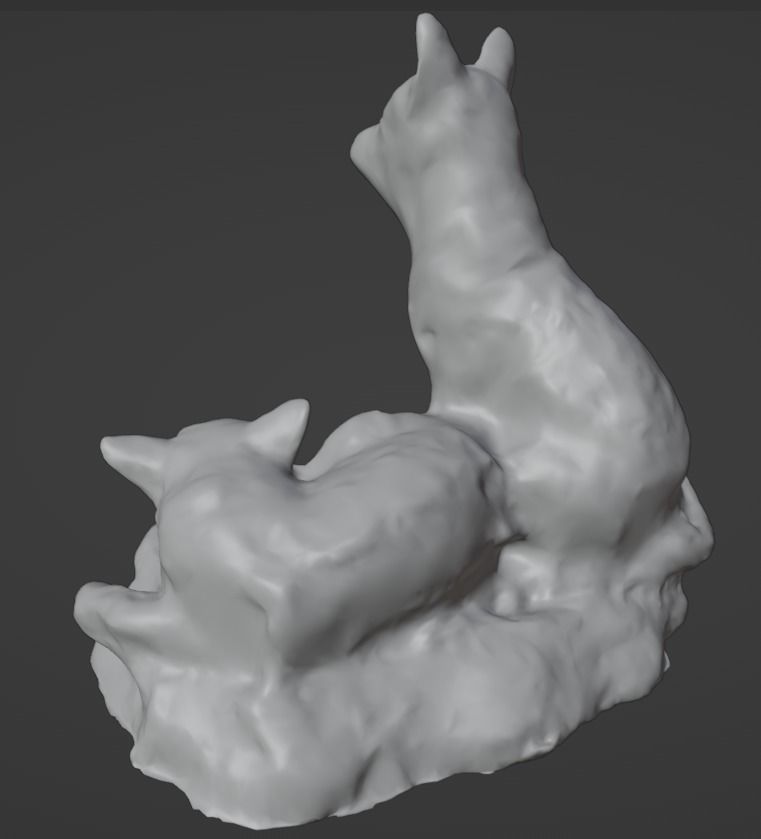 Big Wolf and Wolf Puppy figure collection Low-poly 3D model_34