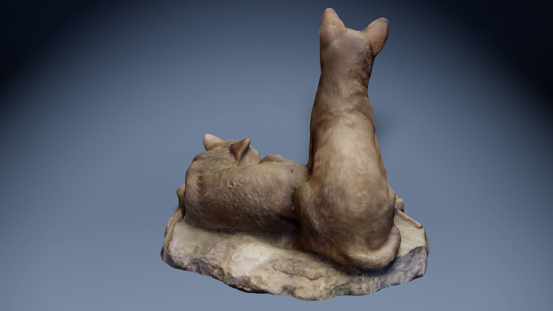 Big Wolf and Wolf Puppy figure collection Low-poly 3D model_18