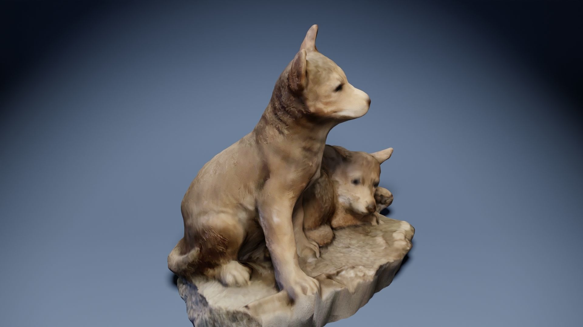 Big Wolf and Wolf Puppy figure collection Low-poly 3D model_20