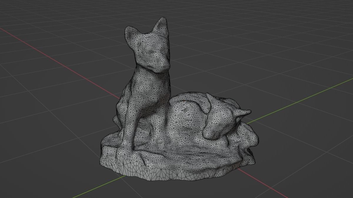 Big Wolf and Wolf Puppy figure collection Low-poly 3D model_35