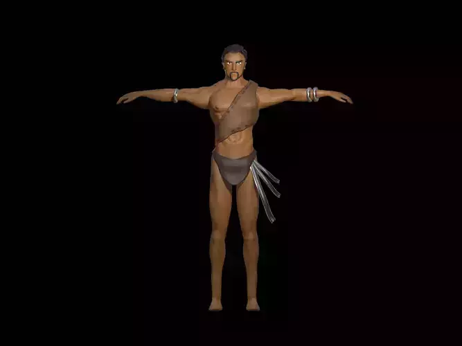 primitive man character  3D print model