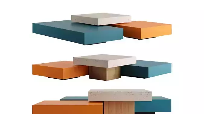 DOLMEN Rectangular Coffee Table by Lema