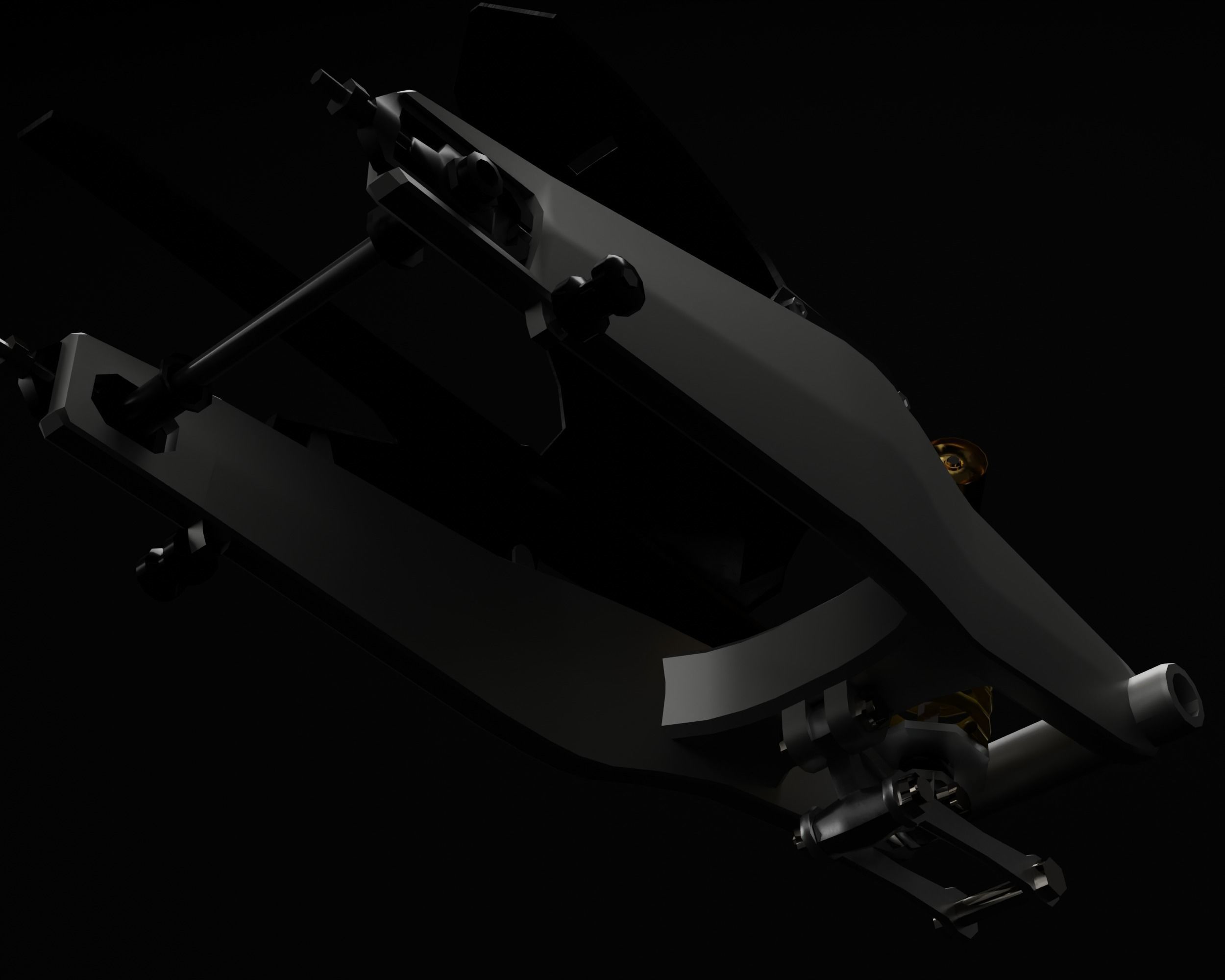 Motorcycle Swingarms Set with Prolink Suspension Low-poly 3D model_4